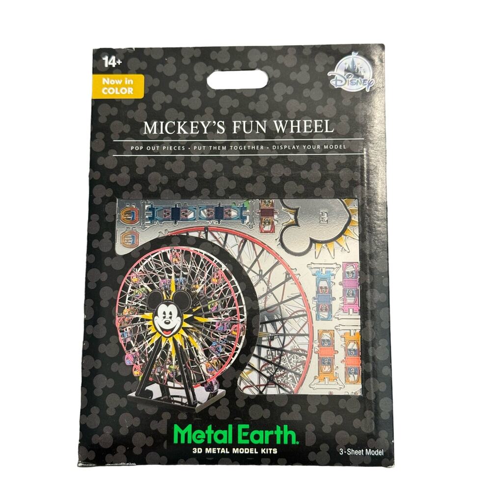 Disney Parks Mickey's Fun Wheel In Color Metal Earth 3D Model Kits - NEW